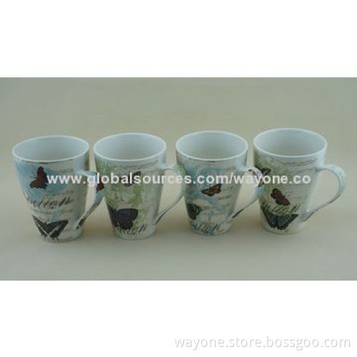 New Bone China Footed Mugs with Floral and Butterfly Design, Royal Shape, Ideal as Present/Food-safe